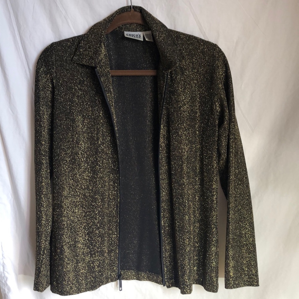 Full Zip Chico’s black and Gold jacket